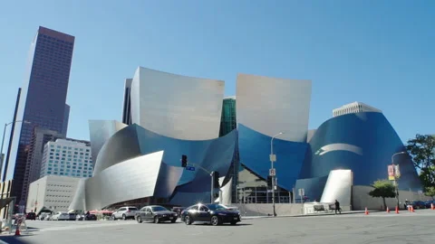 Disney Hall is an internationally recognized architectural landmark. Stock Footage 170195460