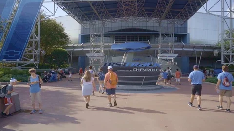 Disneyworld Epcot Test Track Stock Footage 92744030