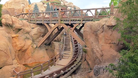Disneyworld Mine Train Roller Coaster Video stock 165252396