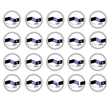 Disocunt set  blue Stock Illustration