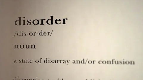 Disorder Definition Stock Footage 118237489