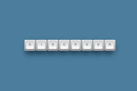 Disorder text on a 3d keyboard button with shadow concept series Stock Illustration