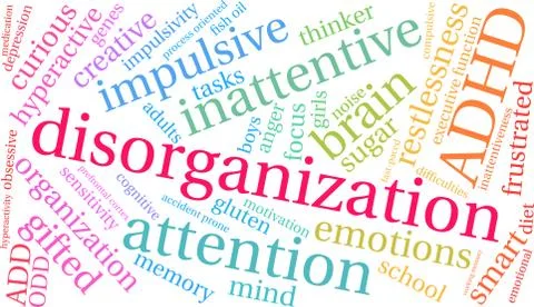 Disorganization Word Cloud Stock Illustration