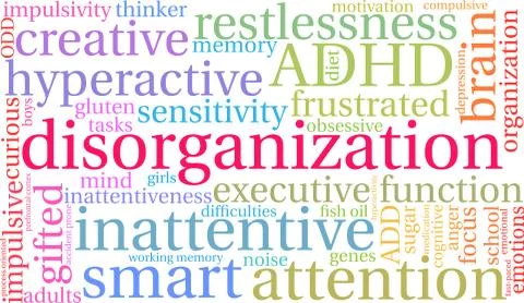 Disorganization Word Cloud Ilustração Stock