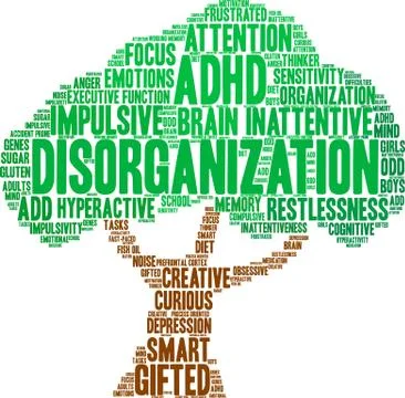 Disorganization Word Cloud Illustrazione stock