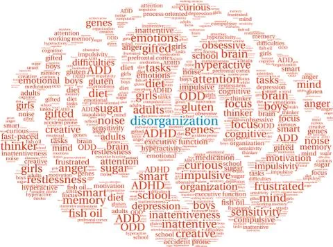Disorganization Word Cloud Stock Illustration