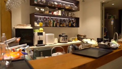 A disorganized kitchen Stock Footage 162671718