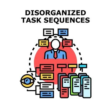 Disorganized task sequences workflow management concept イラスト素材