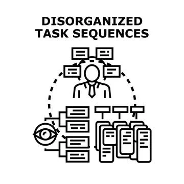 Disorganized task sequences workflow management concept イラスト素材