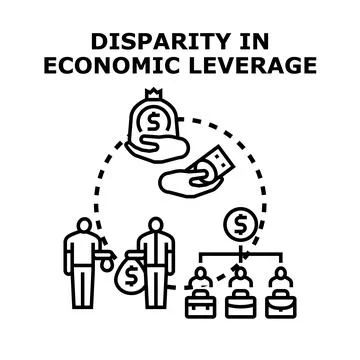 Disparity in economic leverage concept icon イラスト素材