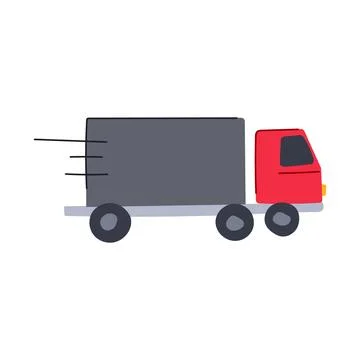 Dispatch delivery truck cartoon vector illustration Ilustración de archivo