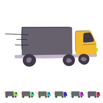 Dispatch delivery truck vector cartoon graphic Stockillustratie