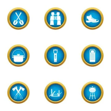 Dispatch office icons set, flat style Stock Illustration