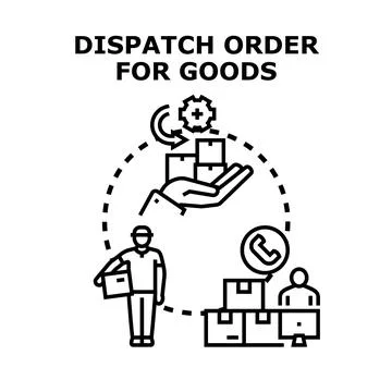 Dispatch order for goods delivery and logistics concept Stock Illustration