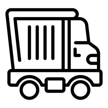 Dispatch road load icon outline vector. Truck container Ilustración de archivo