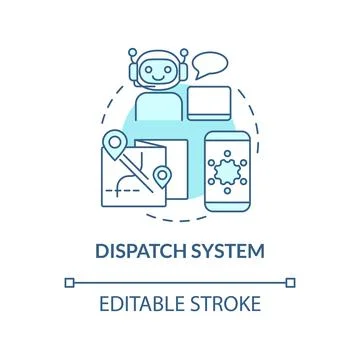 Dispatch system turquoise concept icon Ilustración de archivo