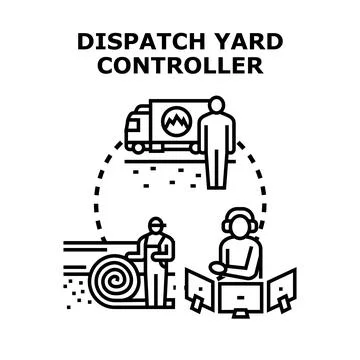 Dispatch yard controller managing logistics and delivery operations Illustrazione stock