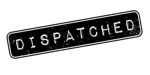 Dispatched rubber stamp Illustrazione stock