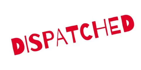 Dispatched rubber stamp Illustrazione stock