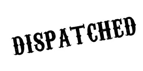 Dispatched rubber stamp Illustrazione stock