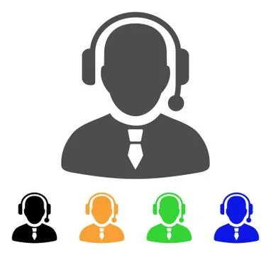 Dispatcher Flat Icon Illustrazione stock