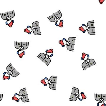 Dispatcher flight school vector seamless pattern Illustrazione stock
