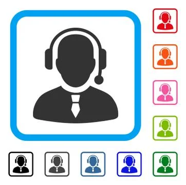 Dispatcher Framed Icon Illustrazione stock