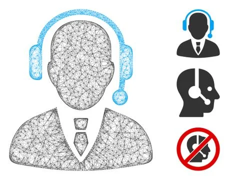 Dispatcher Polygonal Web Vector Mesh Illustration Illustrazione stock