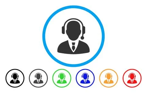 Dispatcher Rounded Icon Stock Illustration