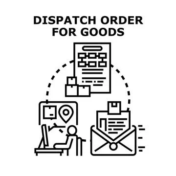 Dispatching goods order process for delivery management 库存插图