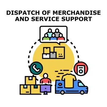 Dispatching merchandise and service support chain concept イラスト素材