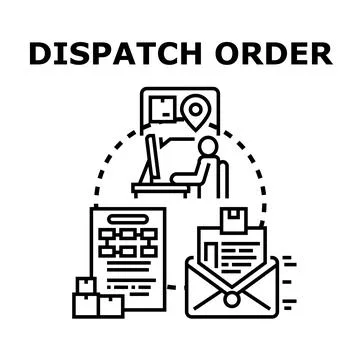 Dispatching orders and coordinating delivery logistics concept 스톡 일러스트