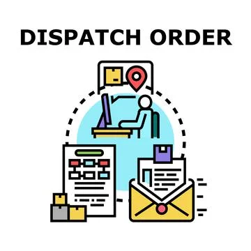 Dispatching orders and coordinating delivery logistics concept 库存插图