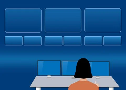 Dispatching workplace concept vector Stock Illustration
