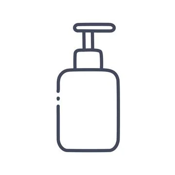 Dispenser bottle icon. Simple line icon of a bottle with a pump, ideal for .. Stock Illustration