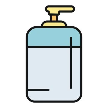 Dispenser bottle with pump for liquid soap or sanitizer Stock Illustration