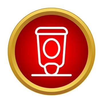 Dispenser icon with pushing button for liquid Stockillustratie