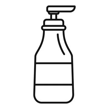 Dispensing liquid soap from pump bottle container Stock Illustration