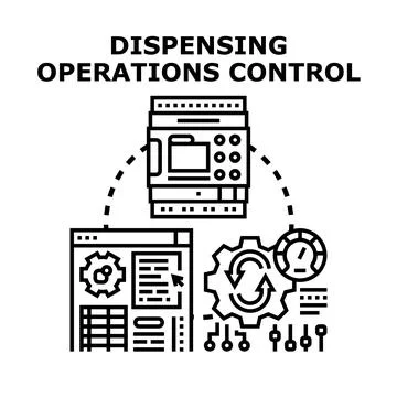 Dispensing operations control automation management system Stock Illustration