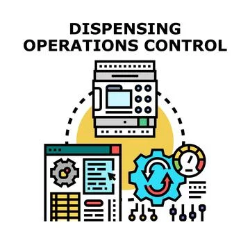 Dispensing operations control automation management system 스톡 일러스트