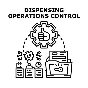 Dispensing operations control system managing data access イラスト素材