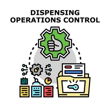 Dispensing operations control system managing data access Stock Illustration