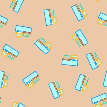 Dispersant being sprayed ocean vector seamless pattern 库存插图