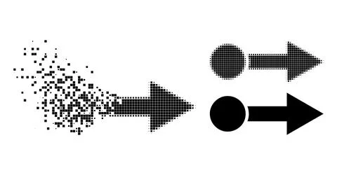 Dispersed and Halftone Dotted Pull Right Icon イラスト素材
