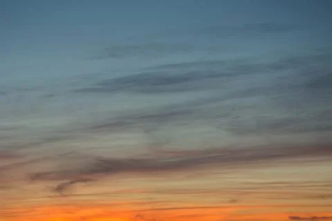 Dispersed clouds after sunset Stock Photos