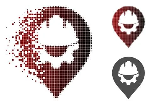 Dispersed Dot Halftone Development Helmet Marker Icon Stockillustratie