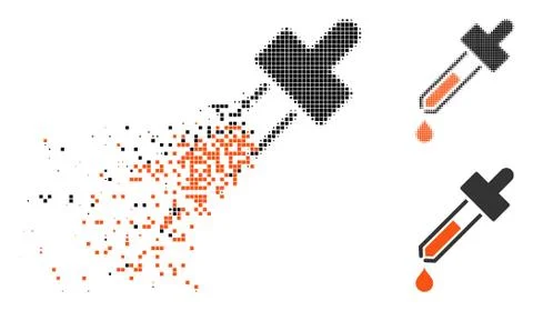 Dispersed Dot Halftone Dropper Icon Stock Illustration
