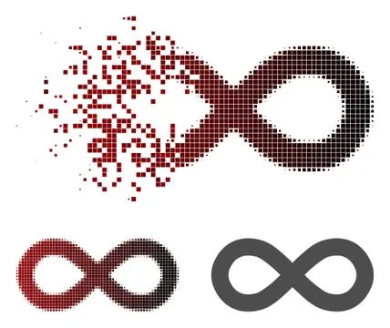 Dispersed Dot Halftone Infinity Icon 스톡 일러스트