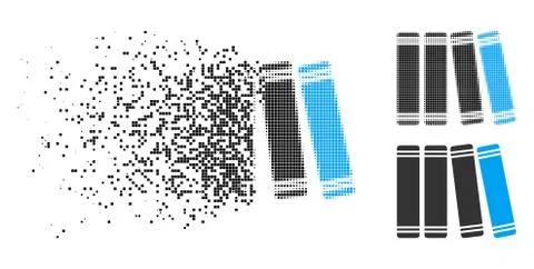 Dispersed Dot Halftone Library Icon Stock Illustration
