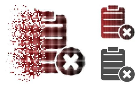 Dispersed Dotted Halftone Cancel Test Icon Stock Illustration